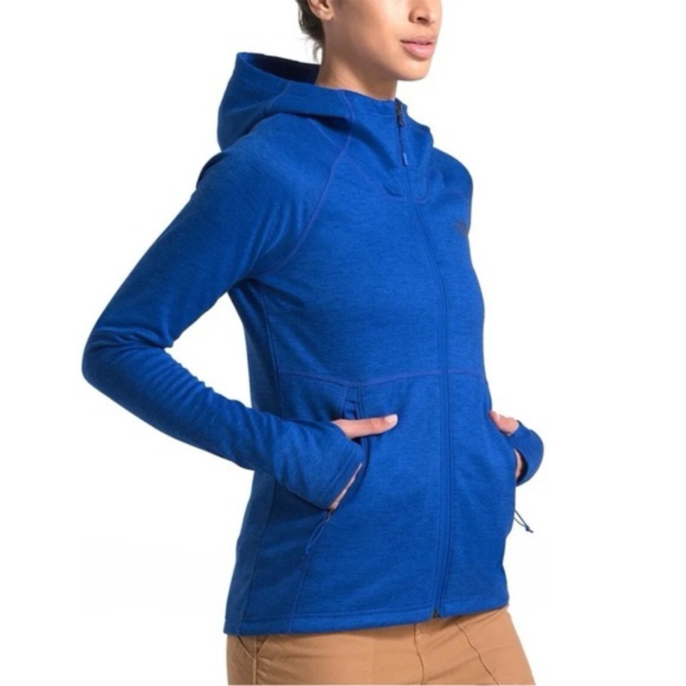 The North Face Royal Blue Fleece Hoodie Womens Small Canyonlands Thumbholes